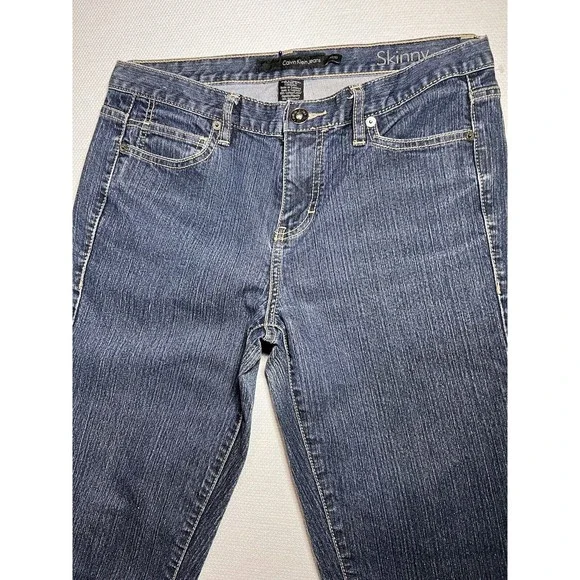 Calvin Klein Jeans Women 30 (33x28 Actual) Skinny Blue Denim - Picture 2 of 13